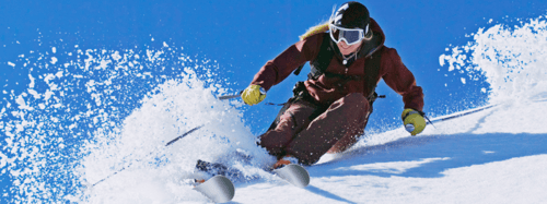 Woman snow skiing
