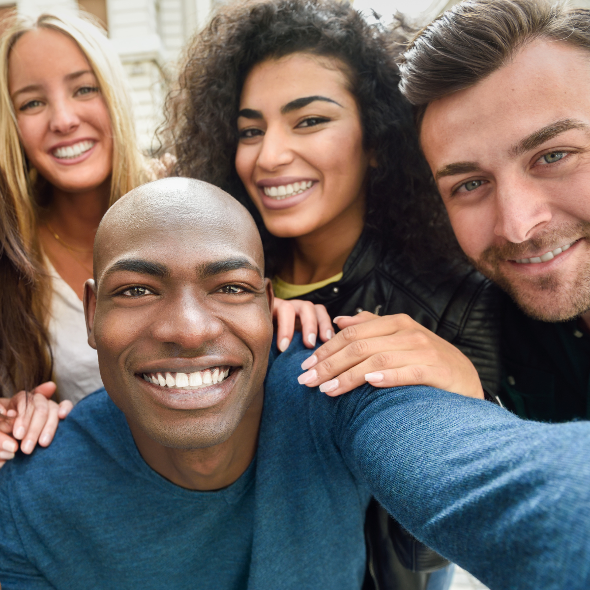 Friends taking a selfie together