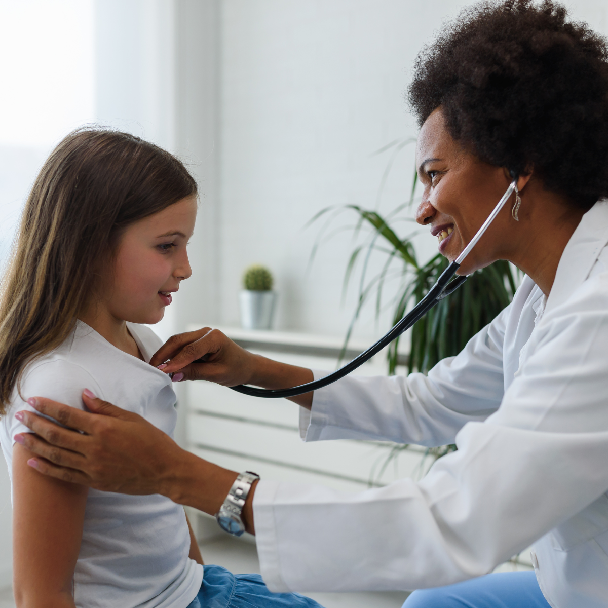 Respiratory therapist working with a child