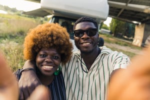 Healthcare traveler and their partner on the road